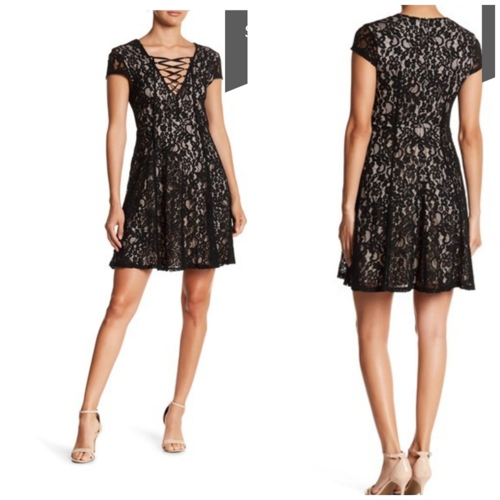 Women's Tie Up Lace Dress